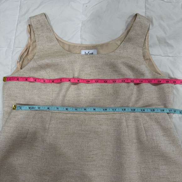 Le Suit Skirt Blouse‎ Set Women’s 12 Tan Cream Midi Pencil Skirt Formal Office - Picture 6 of 8